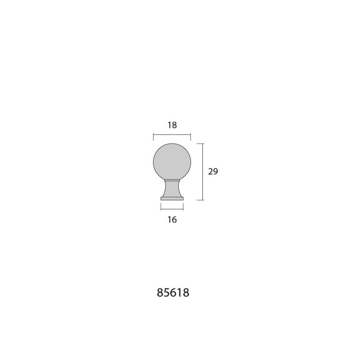 Pomo bola 18mm h° antiguo edm 2