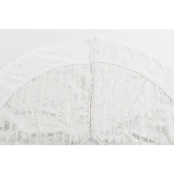 DKD Home Decor Base Moderna para Árbol de Navidad, Plateado y Blanco, 120x120x2 cm - Fabricada en Poliéster - Pack de 2 Unidades 1 DKD Home Decor Base Moderna para Árbol de Navidad, Plateado y Blanco, 120x120x2 cm - Fabricada en Poliéster - Pack de 2 Unidades 1