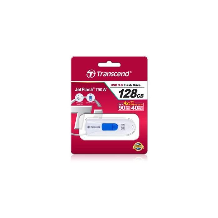 STICK 128GB Transcend JetFlash 790 USB3.1 weiß 1 STICK 128GB Transcend JetFlash 790 USB3.1 weiß 1