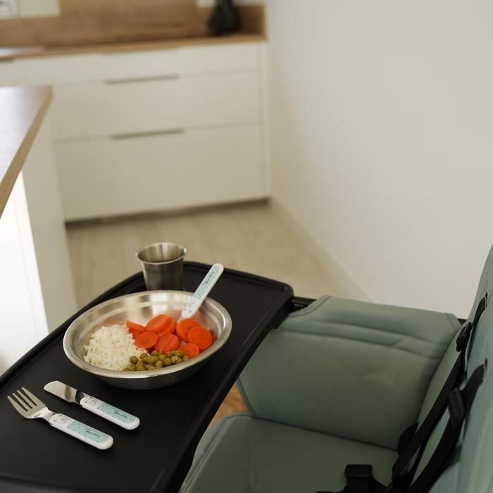 Thermobaby AAANW36169 - Pack de Comida Bebé de Acero Inoxidable - Taza, Cuenco, Plato Hondo y Cubiertos 2