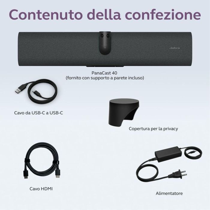 Jabra PANACAST 40 Cámara de Videoconferencia 4K MS Teams Rooms Bar Only Negro 1