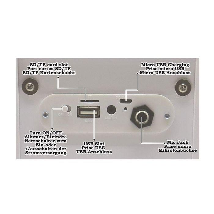 Lexibook iParty Altavoz Bluetooth Portátil con Micrófono y Efectos de Luz, Sonido Potente 24W, Bluetooth 5.0, USB, SD, Aux 2 Lexibook iParty Altavoz Bluetooth Portátil con Micrófono y Efectos de Luz, Sonido Potente 24W, Bluetooth 5.0, USB, SD, Aux 2