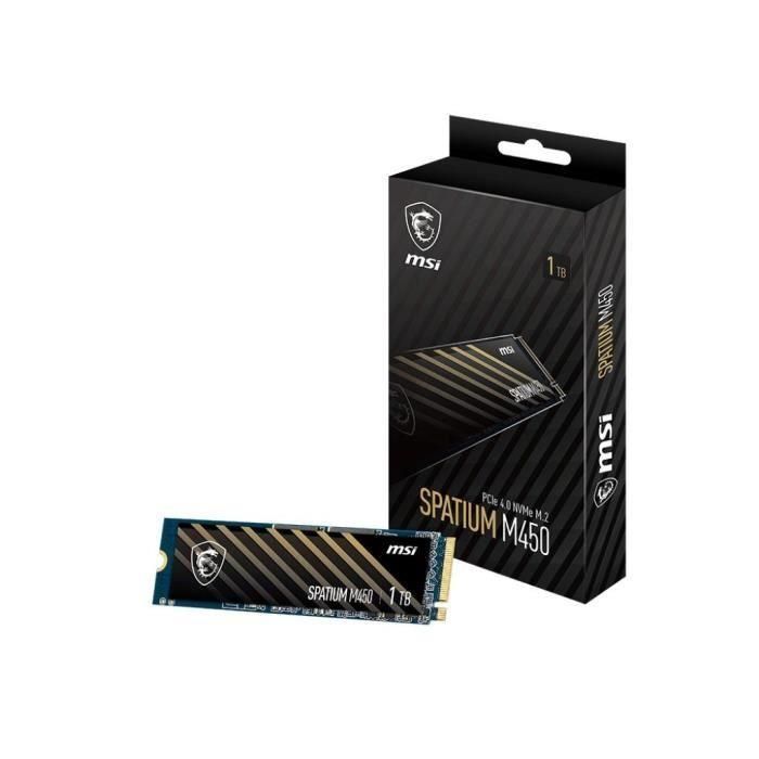 MSI SPATIUM M450 PCIe 4.0 NVMe M.2 1TB PCI Express 4.0 3D NAND MSI SPATIUM M450 PCIe 4.0 NVMe M.2 1TB PCI Express 4.0 3D NAND