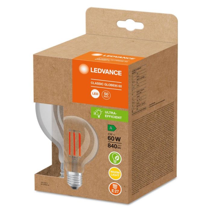 [LVE-4099854002908] Ledvance/Osram Bombilla LED "Classic" E27 4W 840Lm 3000K 320º IP20 1