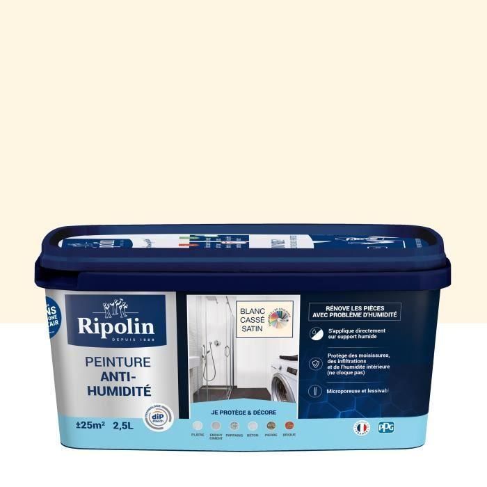 Pintura impermeabilizante antihumedad satinada blanquecina Ripolin 2.5L 1 Pintura impermeabilizante antihumedad satinada blanquecina Ripolin 2.5L 1