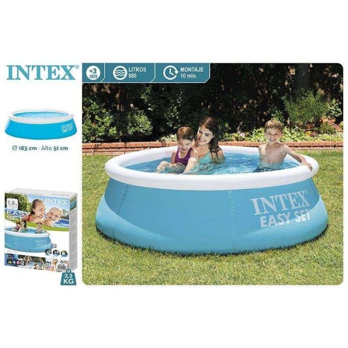 Intex Piscina Hinchable Easy Set Redonda 183x51 cm Capacidad 886 Litros +3 Años 10