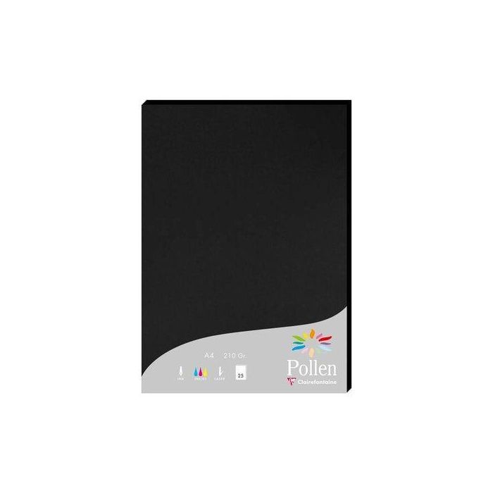 Papel Clairefontaine Pollen A4 210G 25H Negro
