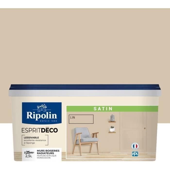 Pintura de pared RIPOLIN All Pieces - Lino satinado, 2,5L Pintura de pared RIPOLIN All Pieces - Lino satinado, 2,5L