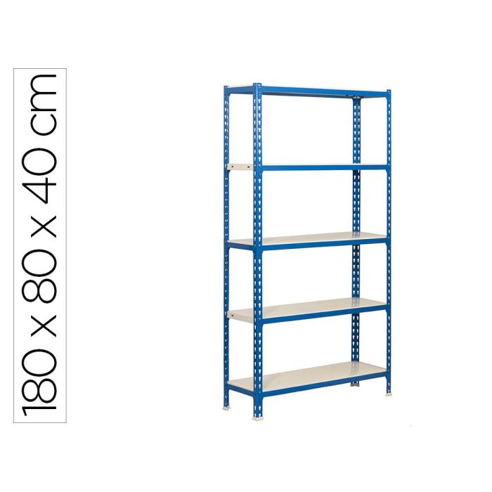 Simonrack Kit Simonclick Mini 5-400 Estantería Metálica 5 Baldas-180 kg 180x80x40 cm Azul-Blanco