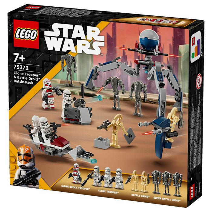 Lego 75372 Star Wars Paquete de Batalla de Soldados Clon y Droides de Batalla con Moto Speeder y Minifigura 23