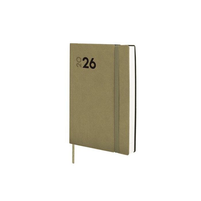 Agenda Anual (2026) Finocam Dynamic Mara Cosida Tapa Flexible Con Goma Y4 120X170 D/P Verde