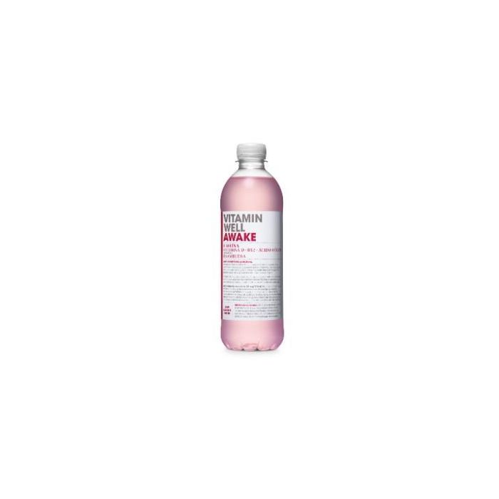 Vitamin Well Awake Bebida Vitaminada Frambuesa 500 ml con Ácido Fólico, Vitaminas D y B12 para el Sistema Inmunológico