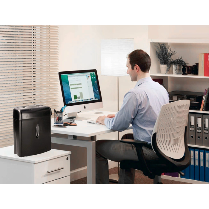 Q-connect Destructora kf17970 6 Hojas, Papelera 14L, Corte Partículas P-3, Grapas, Clips, Tarjetas 8