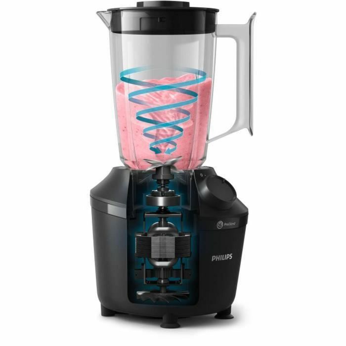 Philips Licuadora HR2041/41 - 450W - Negra - Vaso Plástico 1.9L - ProBlend 4 2