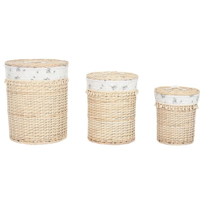 Cesta Ropa Shabby DKD Home Decor Natural 45 x 55 x 45 cm Set de 3 1