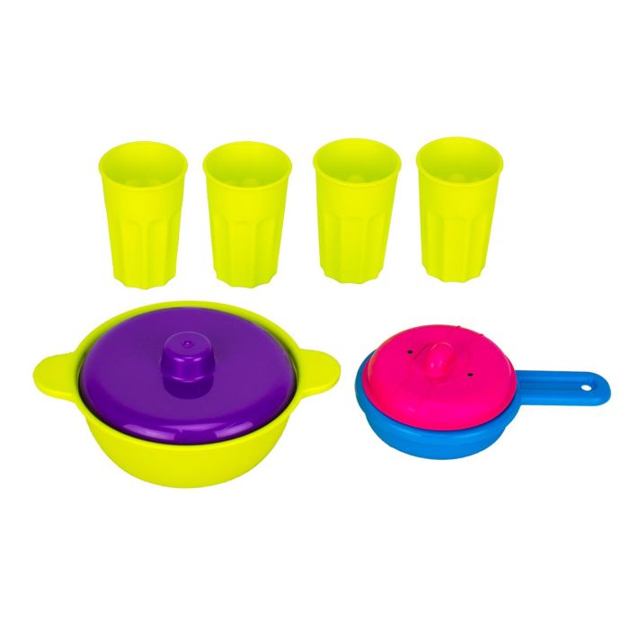 Tachan Accesorios de Cocina en Bolsa Set 6 Piezas con 4 Vasos y 2 Cacerolas para Juego de Imitación a Partir de 3 Años 3
