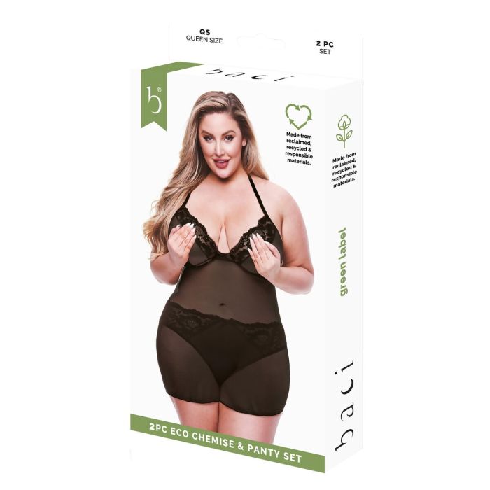 Conjunto de Lencería Baci Lingerie Negro (Queen size) 1 Conjunto de Lencería Baci Lingerie Negro (Queen size) 1