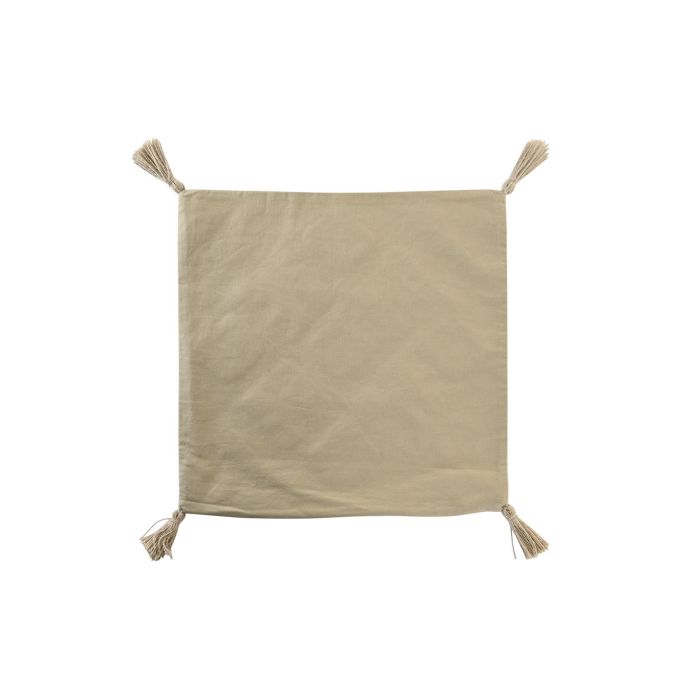 DKD Home Decor Funda Cojín de Poliéster Multicolor con Flecos y Cremallera 50x50 cm 2