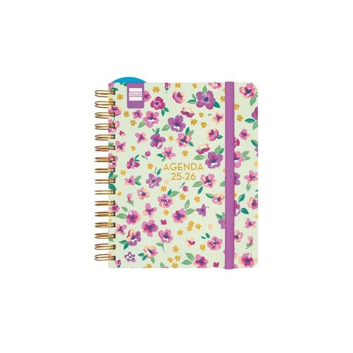 Finocam Agenda Docente Magistral Design Espiral Doble 4º Svh Lilac 2025-2026 - Gestión educativa, papel reciclado, septiembre a agosto