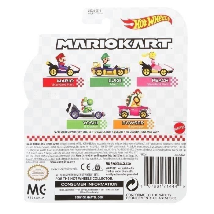 Hot Wheels - Surtido de vehículos Mario Kart - Coche pequeño - 3 años y más GBG25 - modelo aleatorio 5