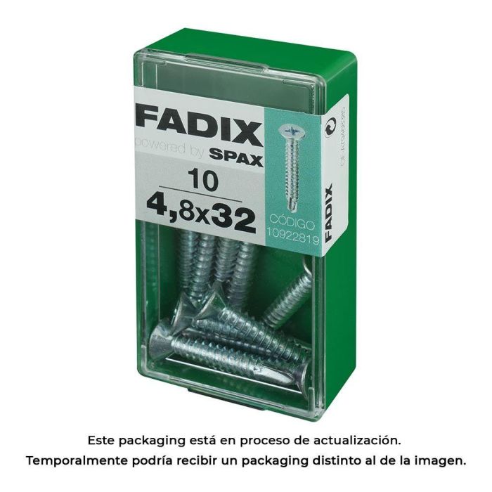 Fadix 10922819 Tornillo rosca chapa autotaladrante cincado 4,8x32mm Caja 10 unid. Fadix 10922819 Tornillo rosca chapa autotaladrante cincado 4,8x32mm Caja 10 unid.