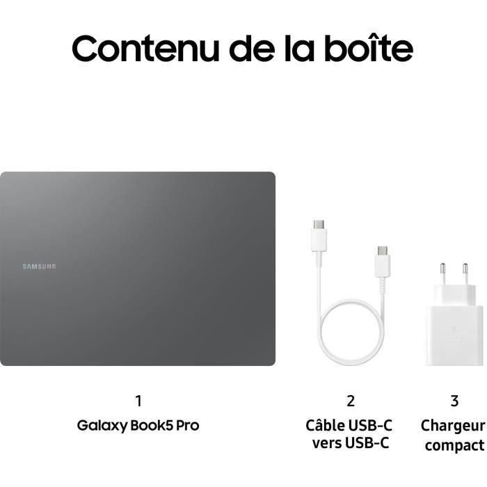 Portátil - SAMSUNG - Galaxy Book5 Pro - 16 - Intel Core Ultra 7 - 16 GB RAM - 512 GB SSD - AZERTY - Gris 5 Portátil - SAMSUNG - Galaxy Book5 Pro - 16 - Intel Core Ultra 7 - 16 GB RAM - 512 GB SSD - AZERTY - Gris 5