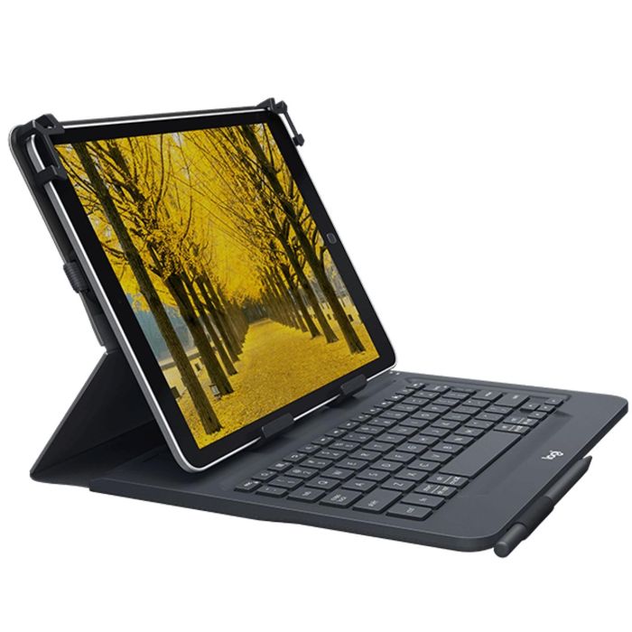 Logitech Funda Universal Folio con Teclado para Tablets 9-10 Pulgadas, Bluetooth, Resistente a Salpicaduras, Incluye Portalápiz, Ref. 920-008336