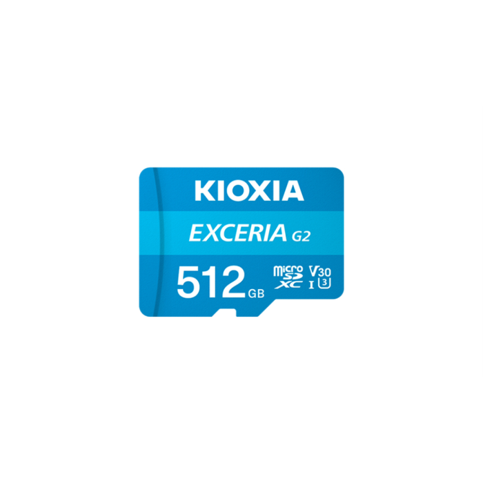 Kioxia LMEX2L512GG2 Tarjeta de Memoria MicroSDHC EXCERIA G2 512 GB Clase 10 U3 V30 para Grabación de Video 4K