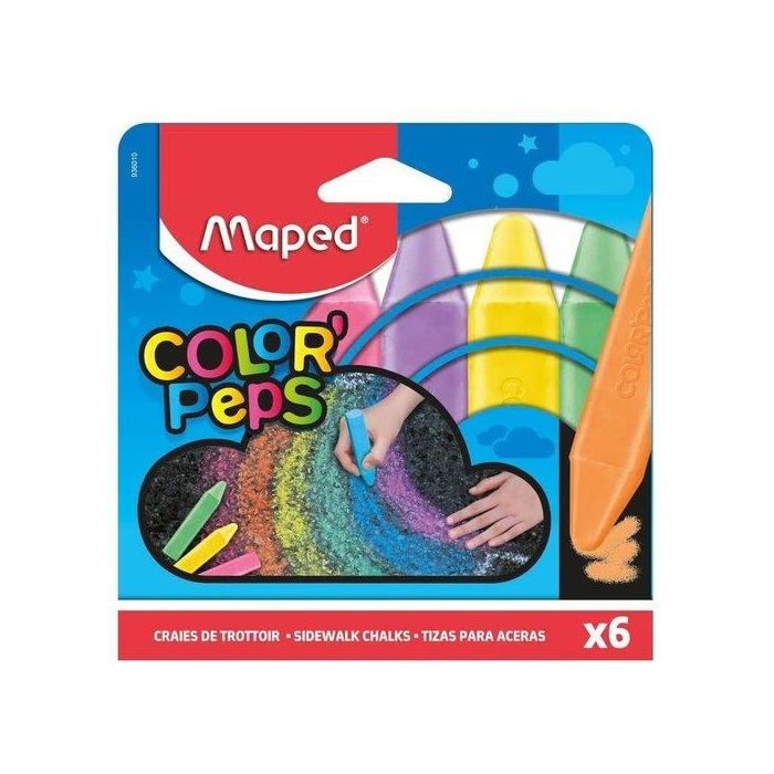 Tizas De Colores Maped (Suelo) Estuche De 6 (Set de 6)