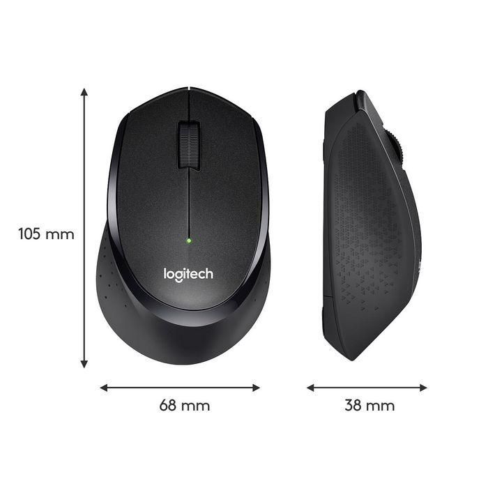 Logitech M330 Silent Plus Ratón Óptico Inalámbrico Silencioso, 1000 dpi, USB 2.4GHz, Ergonómico, 24 Meses Batería, Negro 10