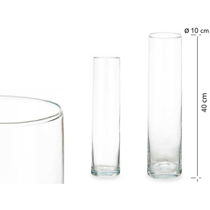 Giftdecor Jarrón de Cristal Cilíndrico, Transparente, 10 cm de Diámetro x 40 cm de Alto (6 Unidades) Giftdecor Jarrón de Cristal Cilíndrico, Transparente, 10 cm de Diámetro x 40 cm de Alto (6 Unidades)