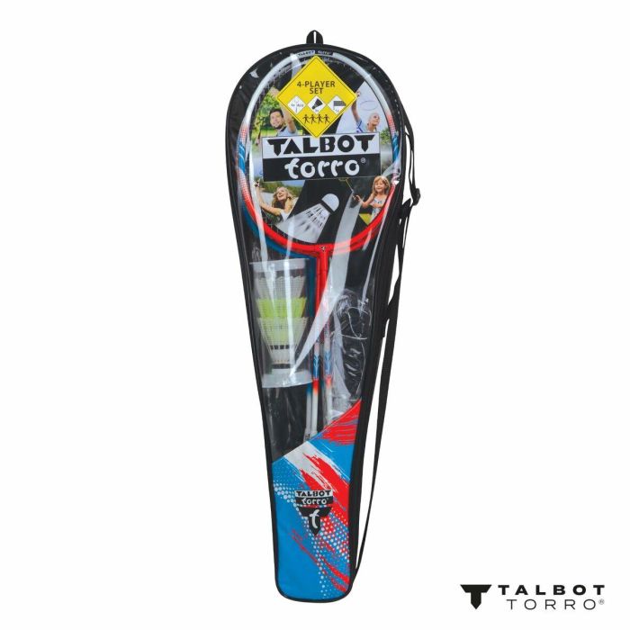 TALBOT TORRO AAAOW04920 Set Bádminton 4 Fighter - 4 Raquetas con Cordaje Multifilamento - 3 Volantes Sintéticos 1 TALBOT TORRO AAAOW04920 Set Bádminton 4 Fighter - 4 Raquetas con Cordaje Multifilamento - 3 Volantes Sintéticos 1