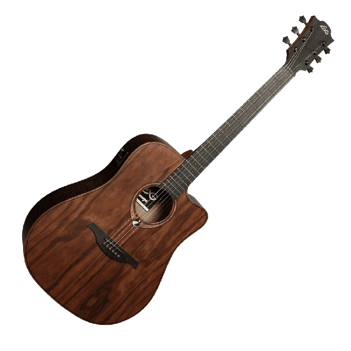 LAG Guitarra Acústica Electroacústica Dreadnought Cutaway A/E Natural Satinado Sauvage Lag 4