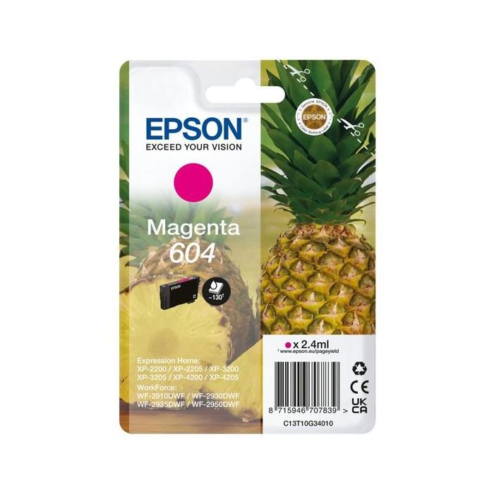 EPSON Cartucho Magenta 604 XP-2200, WF-2910DWF Piña 0 EPSON Cartucho Magenta 604 XP-2200, WF-2910DWF Piña 0