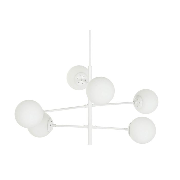 DKD Home Decor Lámpara Techo Urban Blanco 73 x 50 x 96 cm Metal Cristal Bolas 6 Bombillas E27 1