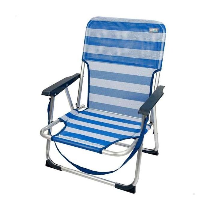 Silla playa aluminio plegalbe fija rayas mar 44x35x72 cm 4 Silla playa aluminio plegalbe fija rayas mar 44x35x72 cm 4