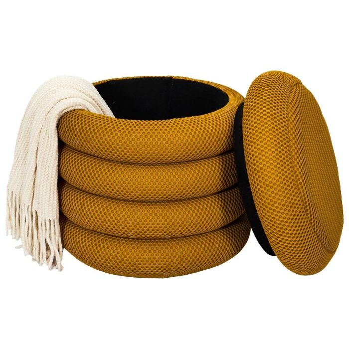 Home Deco Factory Puf Almacenaje Atom Mostaza d.37 cm h.42 cm 3