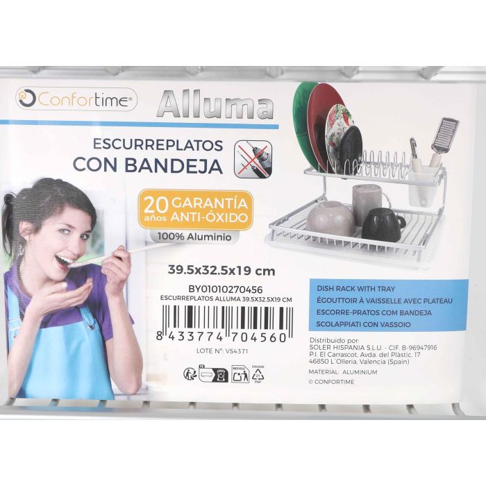Confortime Escurreplatos Alluma - 39.5 cm Largo x 32.5 cm Ancho x 19 cm Alto (6 Unidades) 4