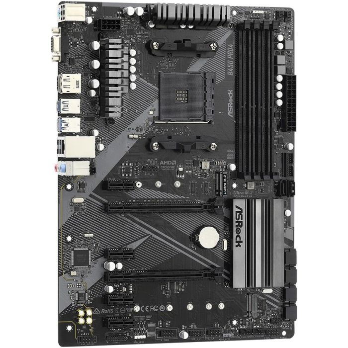 ASRock B450 PRO4 R2.0 Placa Base ATX Socket AM4 AMD B450 DDR4 3