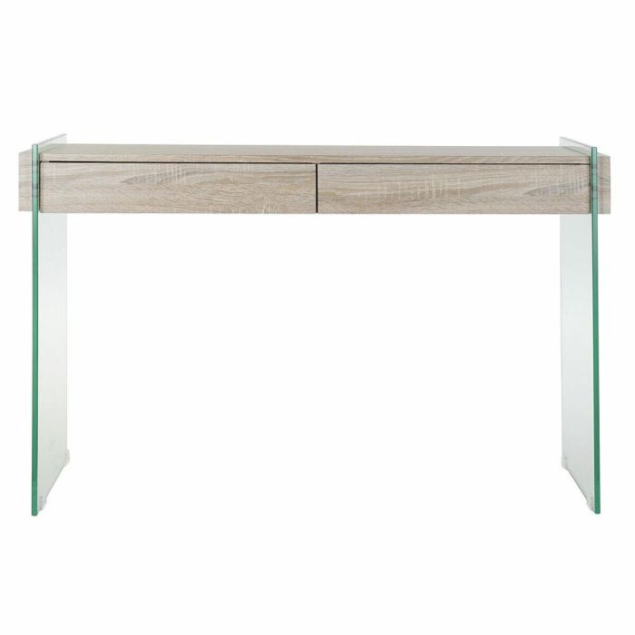 Mesa auxiliar DKD Home Decor Transparente Natural Madera Cristal Madera MDF 120 x 40 x 76 cm Mesa auxiliar DKD Home Decor Transparente Natural Madera Cristal Madera MDF 120 x 40 x 76 cm