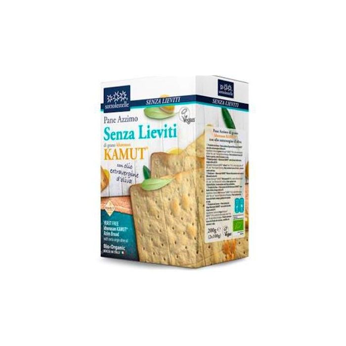 SOTTOLESTELLE Pan Ázimo Khorasan Turanicum Bio 200 g, ligero y crujiente, sin levadura, con aceite de oliva virgen extra