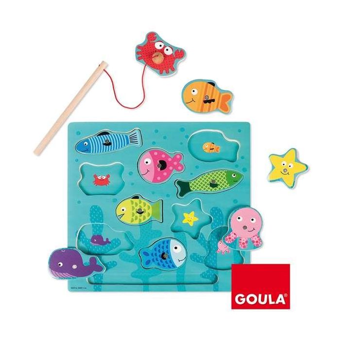 Puzzle encajable pesca magnetico de madera goula 11 piezas 37x295x1.5 cm 6