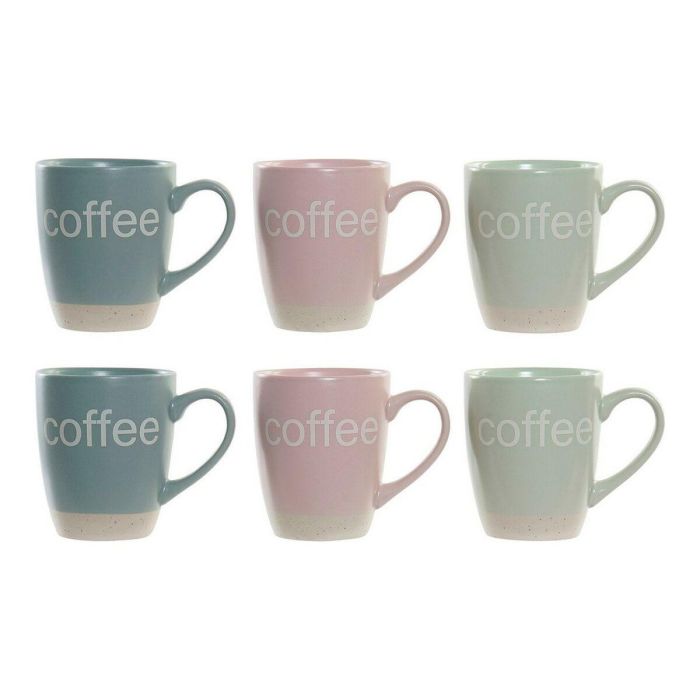 Mug Scandi DKD Home Decor Rosa Verde cm Set de 6 3