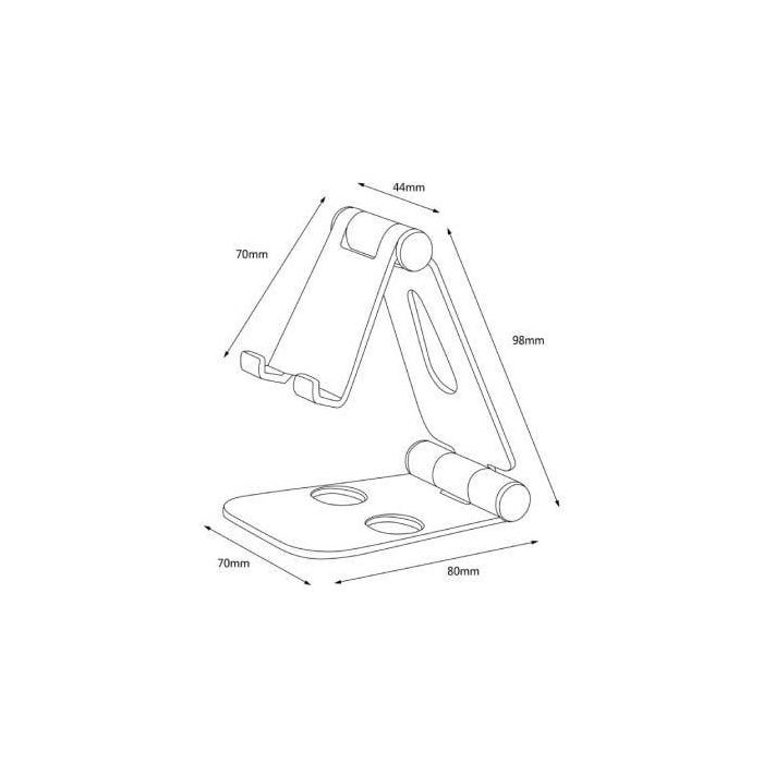 Aisens Soporte de Sobremesa Ajustable para Móvil/Tablet, Aleación de Aluminio, 2 Pivotes, Gris 4 Aisens Soporte de Sobremesa Ajustable para Móvil/Tablet, Aleación de Aluminio, 2 Pivotes, Gris 4