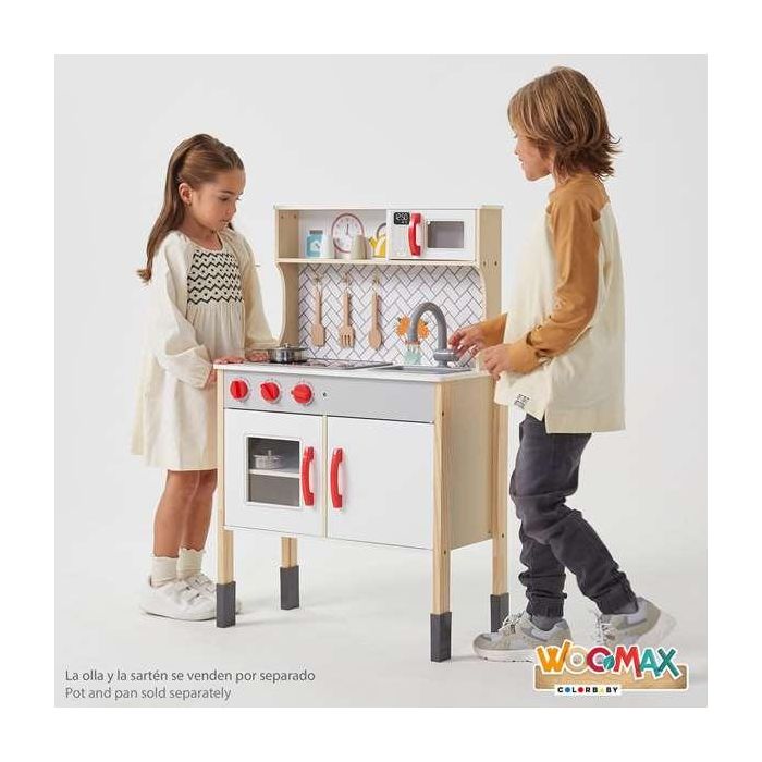 Woomax Cocina Eléctrica de Madera 59,5x30x94,5 cm Juguete Infantil a Partir de 3 Años 10