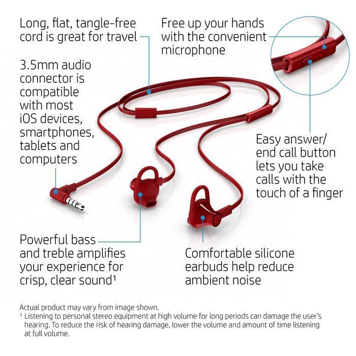 HP HP Earbuds Black Headset 150 5 HP HP Earbuds Black Headset 150 5