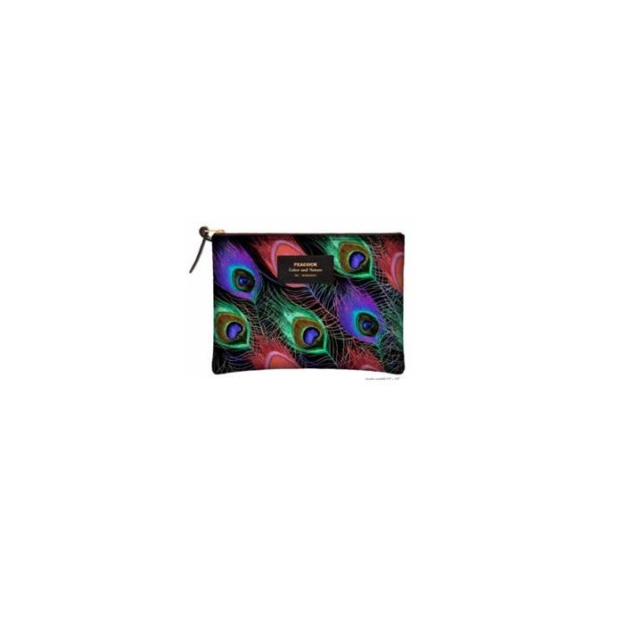 DKD Home Decor Funda para iPad Glam Multicolor Negro de Nylon, Poliéster y PU 36x28x2 cm Colección Peacock 1
