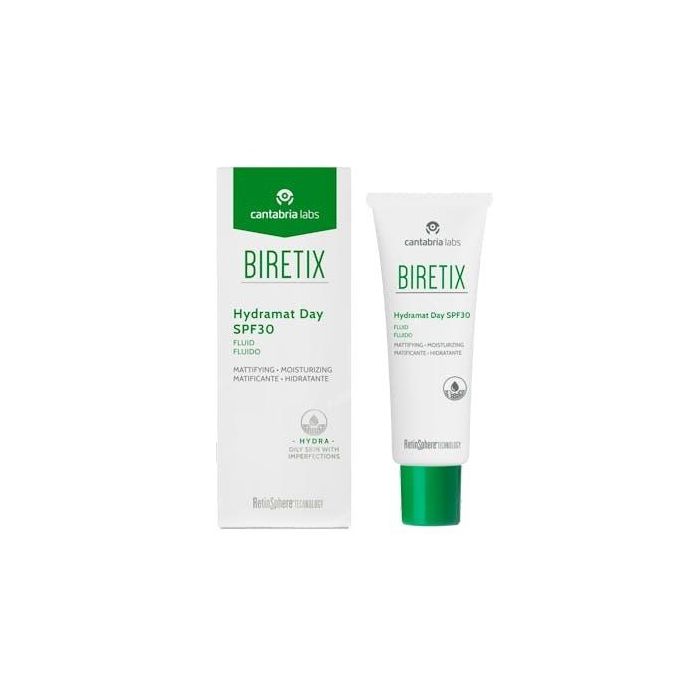 Biretix Hydramat Day Fluido SPF30 Matificante para Piel Grasa y Acneica con Protección Solar e Hidratación 50 ml