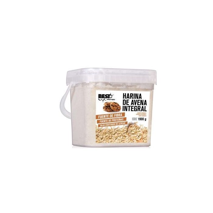 BEST PROTEIN Harina de Avena Integral Cookies 1900g para Desayunos y Recetas. Fuente de Carbohidratos para Preentrenamiento.