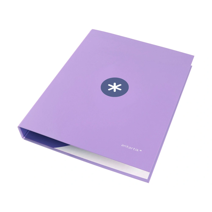 Antartik Carpeta A4 Forrada 4 Anillas 25 mm Redondas Color Lavanda 3